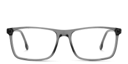 Shop Carrera Logo Rectangle Eyeglasses in Transparent Grey online.