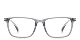 Shop DAVID BECKHAM Timeless Icons Rectangle Eyeglasses in Grey Crystal online.