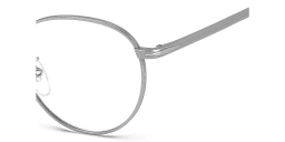 Shop DAVID BECKHAM Timeless Icons Round Eyeglasses in Matte Ruthenium online.