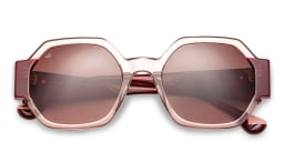 Shop Woodys Sandra Irregular Sunglasses in Pink online.