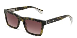 Shop ALL SAINTS Logo Rectangle Sunglasses in Tortoise online.