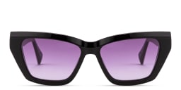 Shop ALL SAINTS Logo Cat-Eye Sunglasses in Black/Gradient Grey online.