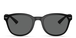 Shop Emporio Armani Logo Panthos Sunglasses in Matte Black online.