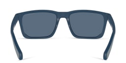 Shop Emporio Armani Logo Rectangle Sunglasses in Matte Blue online.