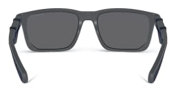 Shop Emporio Armani Logo Rectangle Sunglasses in Matte Dark Grey online.