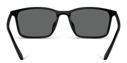 Shop Emporio Armani Logo Rectangle Sunglasses in Matte Black online.