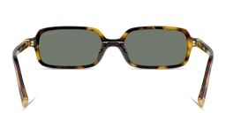Shop MIU MIU Vertical Logo Rectangle Sunglasses in Honey Havana online.