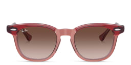 Shop Ray-Ban Junior Logo Kids Square Sunglasses in Red online.