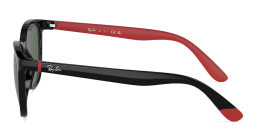 Shop Ray-Ban Junior Kids Logo Square Sunglasses in Black online.