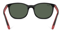Shop Ray-Ban Junior Kids Logo Square Sunglasses in Black online.