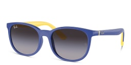 Shop Ray-Ban Junior Kids Logo Square Sunglasses in Blue online.