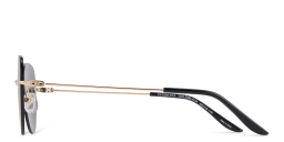 Shop TRICE Rimless Cat-Eye Sunglasses in Gold online.