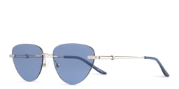 Shop TRICE Rimless Cat-Eye Sunglasses in Silver online.