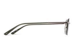 Shop TRICE Rimless Rectangle Sunglasses in Gunmetal online.