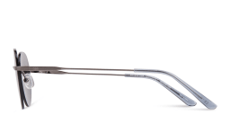 Shop TRICE Rimless Round Sunglasses in Gunmetal online.