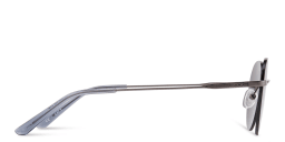 Shop TRICE Rimless Round Sunglasses in Gunmetal online.