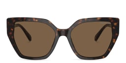 Shop Swarovski Crystal Irregular Sunglasses in Havana/Dark Brown online.