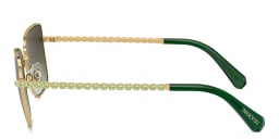 Shop Swarovski Crystal-Embedded Square Sunglasses in Gold online.