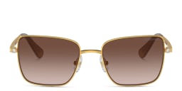 Shop Swarovski Crystal-Embedded Square Sunglasses in Yellow/Gradient Brown online.