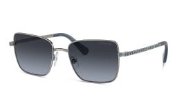 Shop Swarovski Crystal-Embedded Square Sunglasses in Gunmetal online.