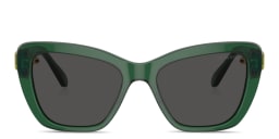 Shop Swarovski Crystal-Embellished Cat-Eye Sunglasses in Green online.