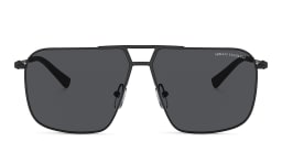 Shop Armani Exchange A|X Logo Pilot Sunglasses in Black online.