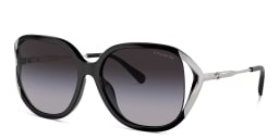 Shop Coach C Motif Oversized Square Sunglasses in Black online.