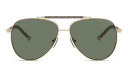 Shop Michael Kors Portugal Aviator Sunglasses in Gold online.
