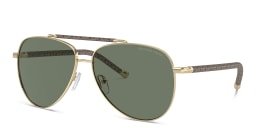 Shop Michael Kors Portugal Aviator Sunglasses in Gold online.