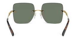 Shop Michael Kors Québec Oversized Rimless Square Sunglasses in Gold online.