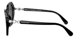 Shop Swarovski Crystal Irregular Sunglasses in Black online.