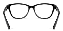Shop Armani Exchange Logo-Print Cat-Eye Eyeglasses in Black online.