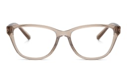 Shop Armani Exchange Logo-Print Cat-Eye Eyeglasses in Transparent Brown online.