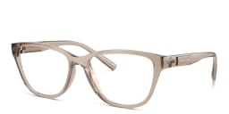 Shop Armani Exchange Logo-Print Cat-Eye Eyeglasses in Transparent Brown online.