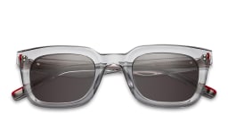 Shop Woodys Maideu Square Sunglasses in Clear/Solid Black online.