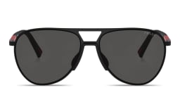 Shop Prada Linea Rossa Logo Lettering Pilot Sunglasses in Black online.