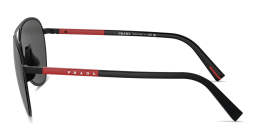 Shop Prada Linea Rossa Logo Lettering Pilot Sunglasses in Black online.