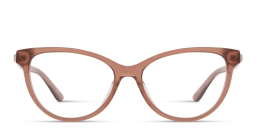 Shop Guess Logo Lettering Cat-Eye Eyeglasses in Transparent Violet online.