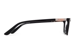 Shop Guess Engraved Logo Rectangle Eyeglasses in Black online.