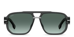 Shop Hugo Boss Aviator Sunglasses in Grey/Green online.