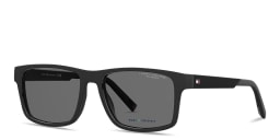 Shop Tommy Hilfiger Flag Logo Rectangle Sunglasses in Black online.