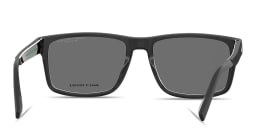 Shop Tommy Hilfiger Flag Logo Rectangle Sunglasses in Black online.