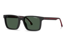 Shop Carrera Embossed Logo Rectangle Eyeglasses in Black online.
