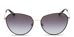 Shop Guess Logo Lettering Round Sunglasses in Black online.