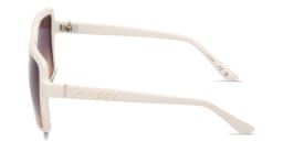 Shop Guess Embossed Logo Oversized Square Sunglasses in White online.