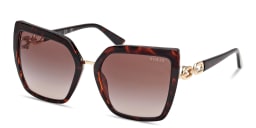 Shop Guess Oversized Cat-Eye Sunglasses in Havana online.