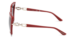 Shop Guess Oversized Cat-Eye Sunglasses in Burgundy online.
