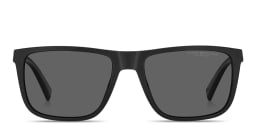 Shop Tommy Hilfiger Flag Logo Rectangle Sunglasses in Black/Grey online.