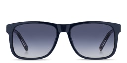 Shop Tommy Hilfiger Logo Rectangle Sunglasses in Blue online.