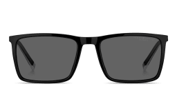 Shop Tommy Hilfiger Flag Logo Rectangle Sunglasses in Black/Grey online.
